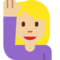 Person Raising Hand - Medium Light emoji on Twitter